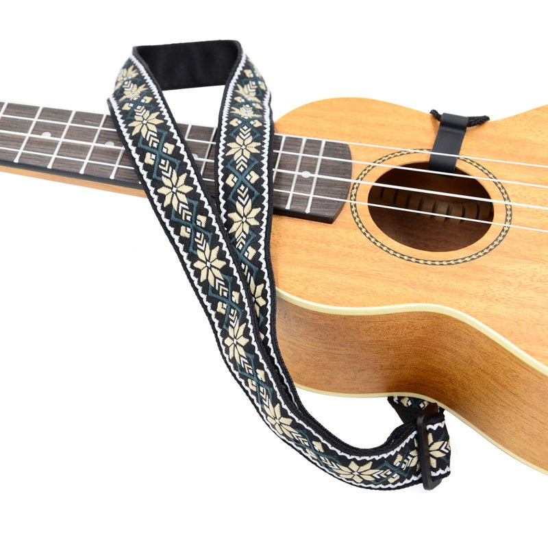 Rayzm Clip-on Ukulele Strap, Jacquard Weave Adjustable Cotton Button-Free Cross-Chest Neck Sling for Ukulele - Image 4
